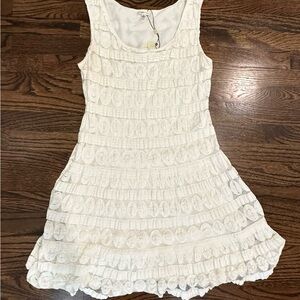 Sophie Max White Ruffled Tiered Sundress